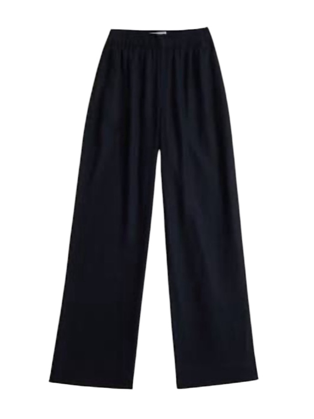 Abercrombie Long Length Black Linen Blend Wide Leg Pull On Pants Medium Long
